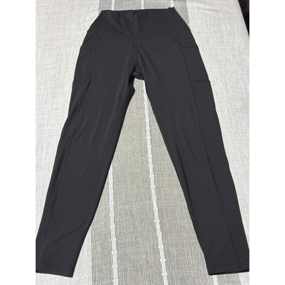 colorfulkoala Black High Waisted Athletic Leggings with Side Pockets Size small